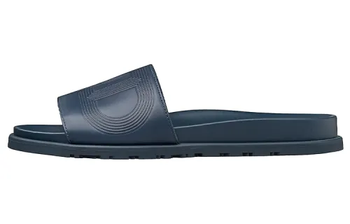 HERMES Biarritz Slide Slippers Men's Indigo