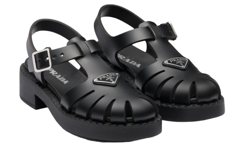 PRADA Roman Sandals Women's Black