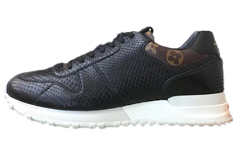 LOUIS VUITTON Leather Low top Casual Shoes Men's Black