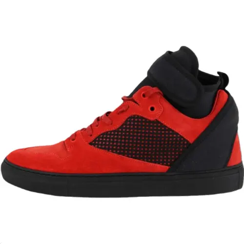 Balenciaga Suede High top Skateboard Shoes Men's Red