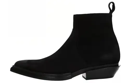 Balenciaga Santiago Black Suede Ankle Boots 'Black'