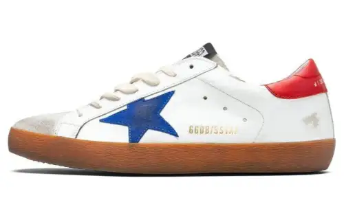 Golden Goose Super Star Low top Stylish Skateboarding Shoes Men's White Blue Star