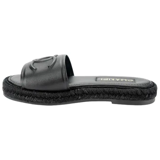 CHANEL Slide Slippers Women's Black