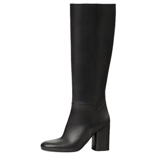 HERMES Lisieres Knee high Boots 9cm Women's Black