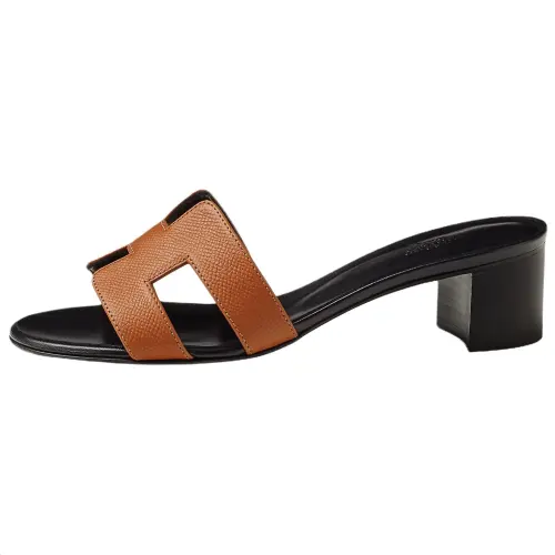 HERMES Oasis Slide Slippers 5cm Women's Brown
