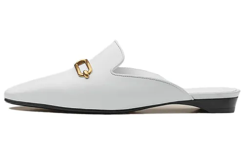 HERMES Esmee Leather Women's Casual Shoes Women's White