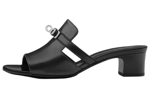 HERMES Quiet Slide Slippers Women's Black