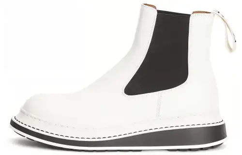 LOEWE Ankle Length Chelsea Boots Low Heel Men's White