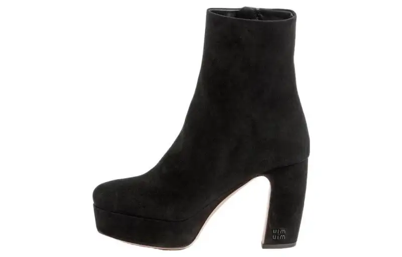 MIU MIU Ankle Boots 9.5cm Women's Black
