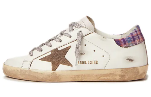Golden Goose Super Star Stylish Skateboarding Shoes Women's Ecru Distressed