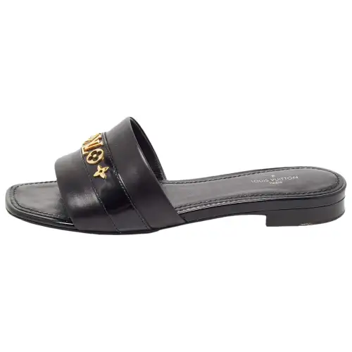 LOUIS VUITTON Revival Slide Slippers Women's Black