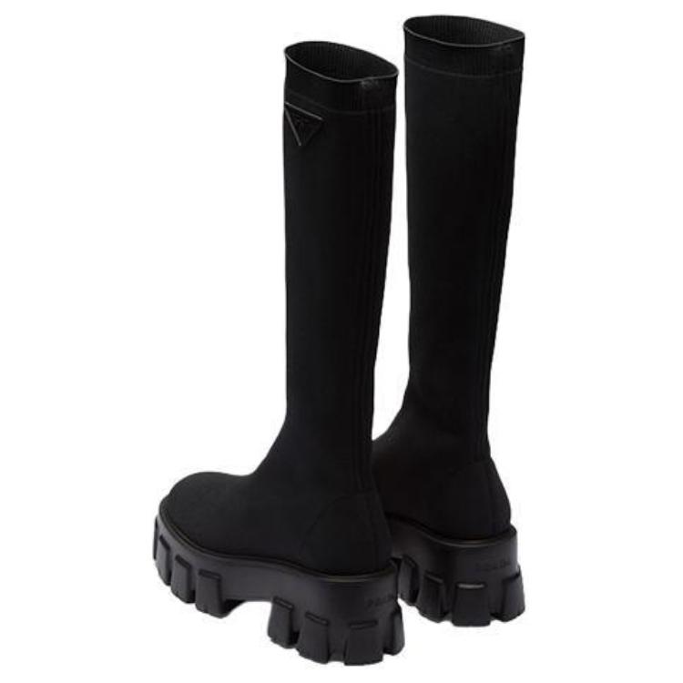 PRADA Monolith Knee High Boots 5.5cm Women's Black