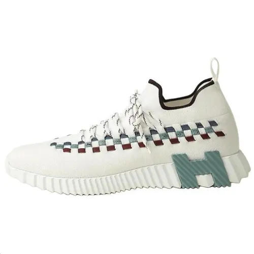 HERMES Fle Fabric Low top Casual Shoes Men's Green