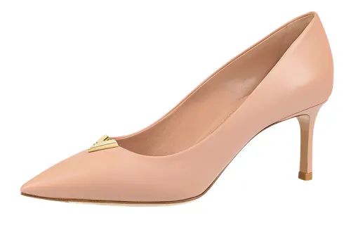 LOUIS VUITTON Heartbreaker Slim Heel High Heels 6.5cm Women's Nude Pink