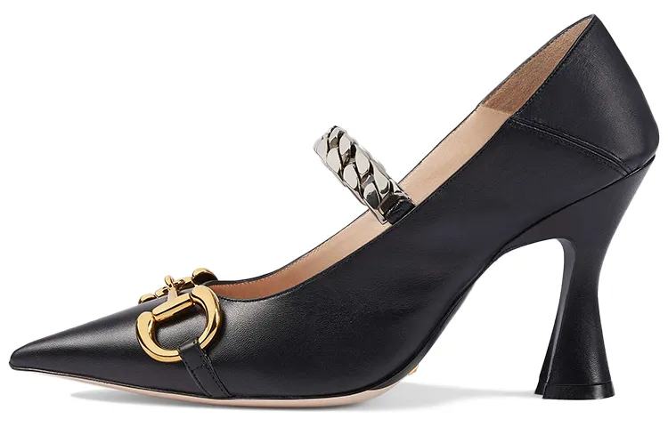 GUCCI Horsebit Chain-strap Pumps