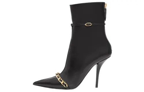 Burberry Chain-detailed Leather Ankle Boots