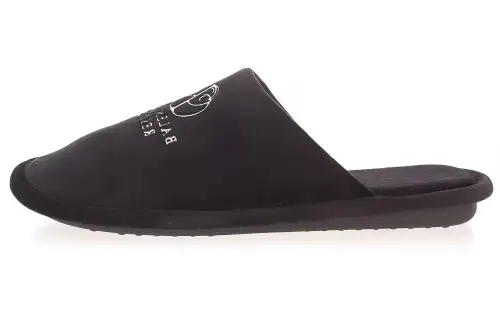 Balenciaga Soft Embroidered Logo Slipper 'Black'