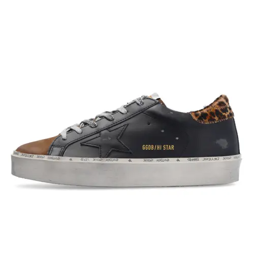 Golden Goose Hi Star Low top Skateboard Shoes Women's Black Distressed