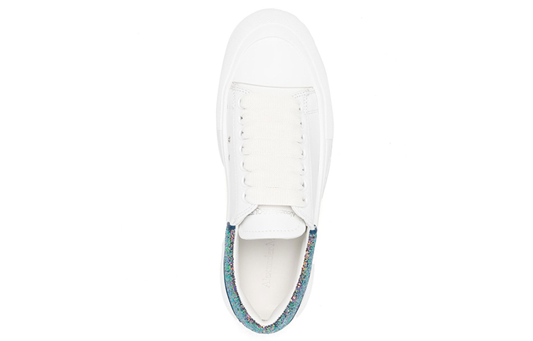 Alexander McQueen Deck Runway Leather Low top Stylish Skateboarding Shoes Women's White