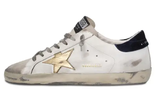 Golden Goose Super Star Low top Stylish Skateboarding Shoes Men's White Blue