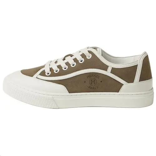 HERMES Get Suede Low top Skateboard Shoes Women's Brown Green