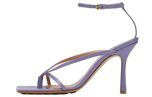Bottega Veneta Stretch Leather One Strap Sandals Women's Purple