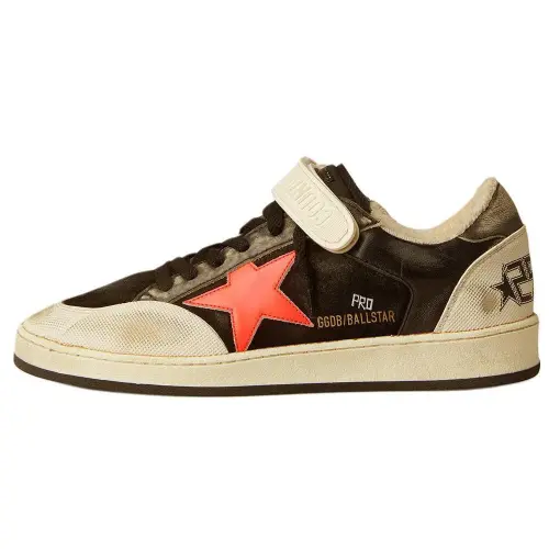 Golden Goose Ball Star Pro Sheepskin Low top Skateboard Shoes Men's Black