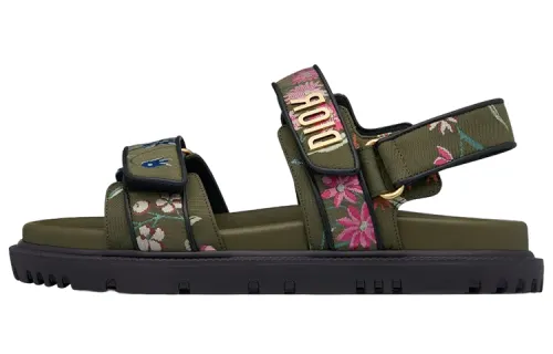 DIOR DiorAct One Strap Sandals Women's Khaki