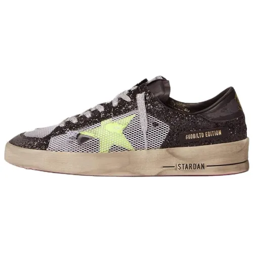 Golden Goose Stardan Stylish Skateboarding Shoes Men's Black Distressed