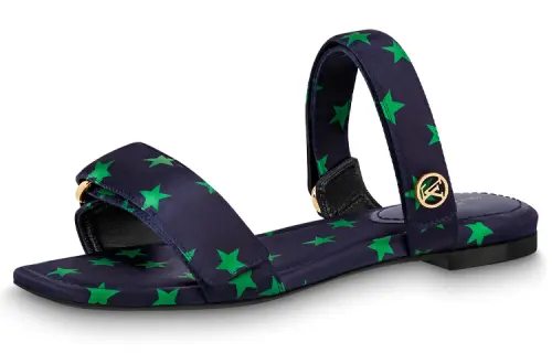 LOUIS VUITTON Stellar One Strap Sandals Women's Blue Green