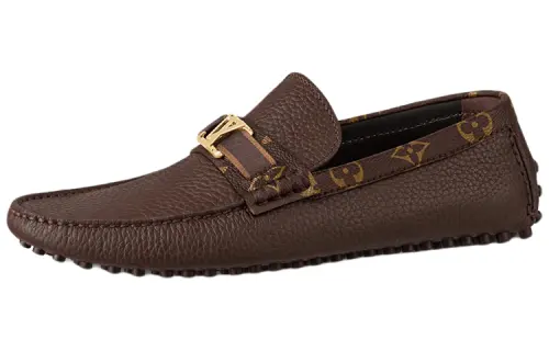 LOUIS VUITTON Hockenheim Gommino Loafers Men's Mocha Brown