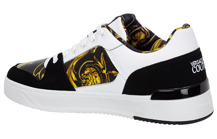 VERSACE JEANS COUTURE Garland Starlight Leather Low top Stylish Skateboarding Shoes Men's White Black