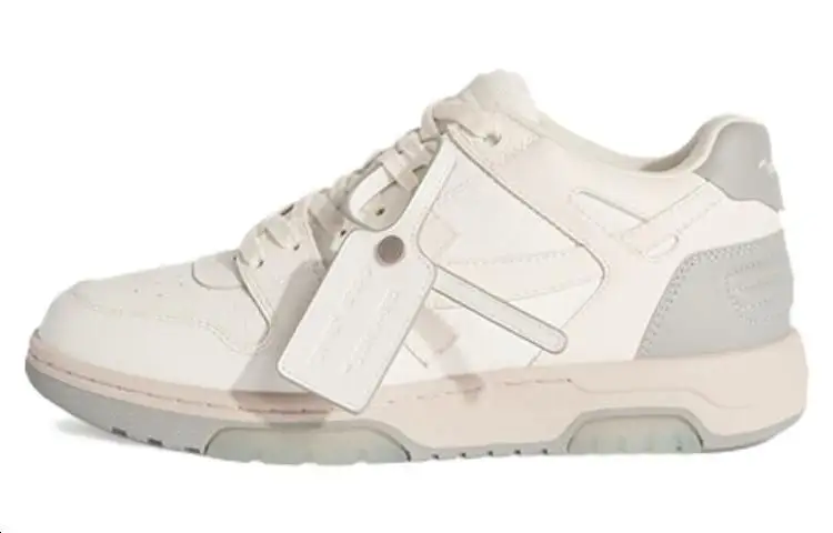 OFF WHITE Out Of Office Leather Sneakers 'White Grey'