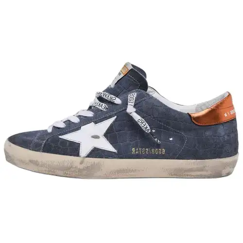 Golden Goose Super-Star Embossed Blue Bronze