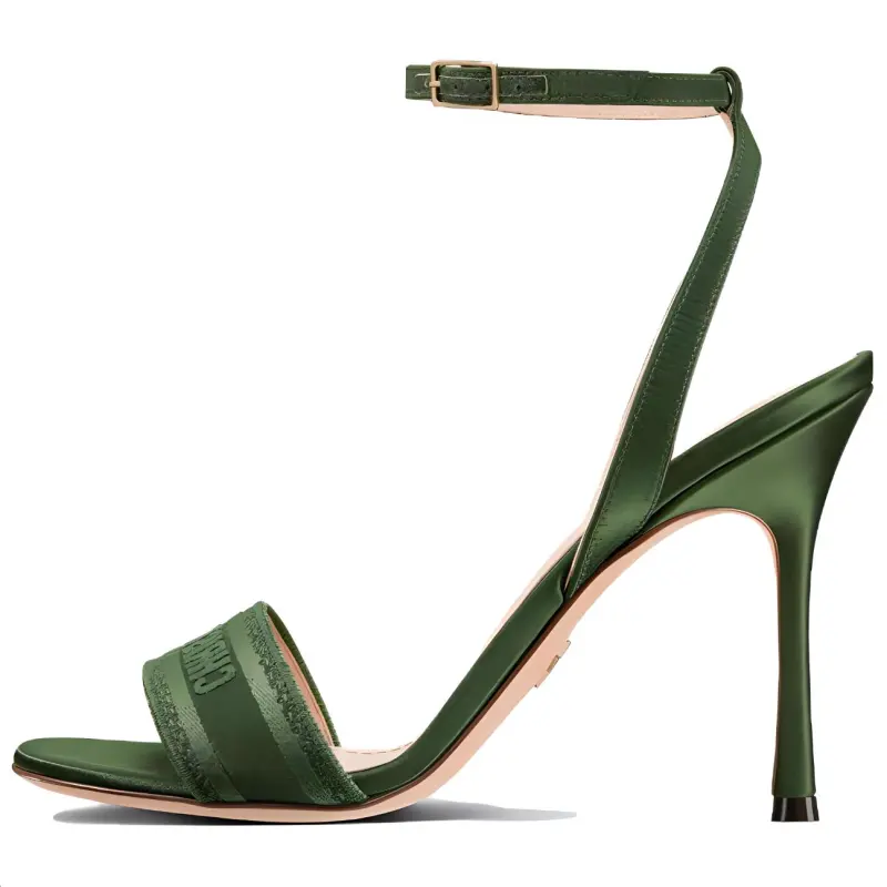 DIOR Dway One Strap Sandals 10cm Women's Green