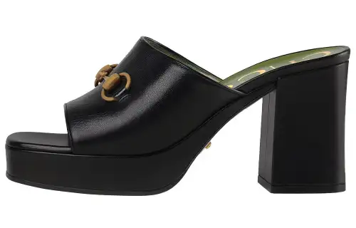 GUCCI Slide Slippers 8.5cm Women's Black