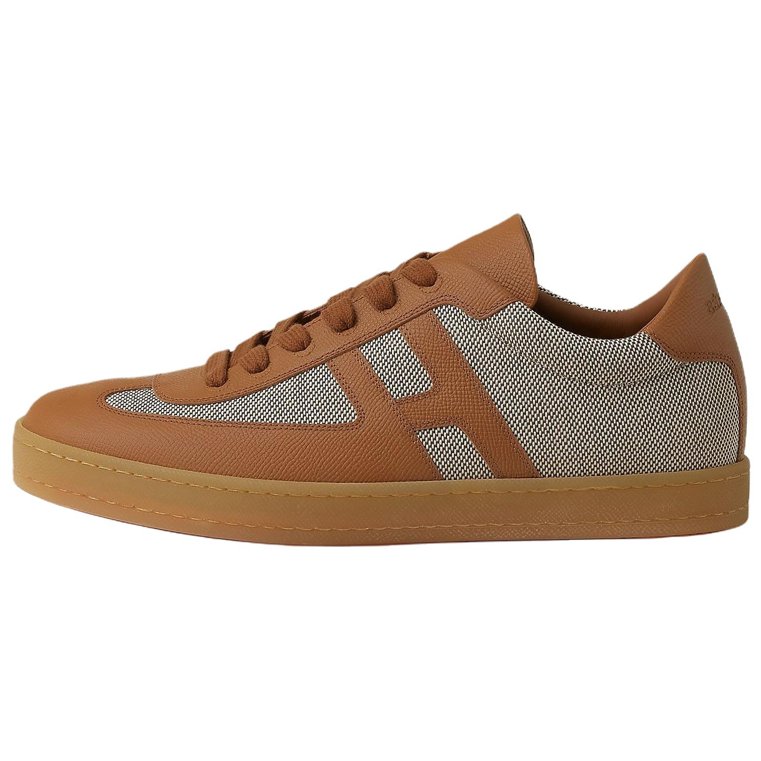HERMES Boomerang Low top Skateboard Shoes Men's Brown