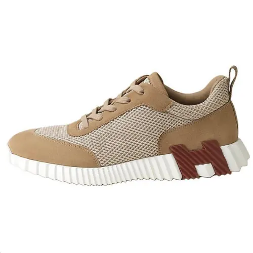 HERMES Bouncing Low top Casual Shoes Men's Ecru
