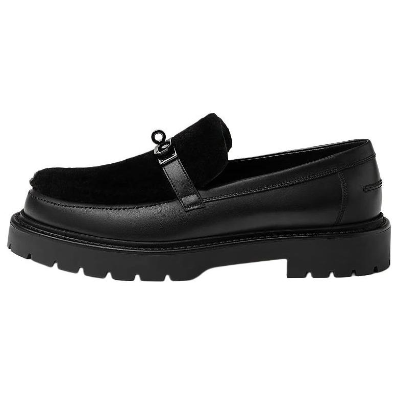 HERMES Icone Loafers Men's Black