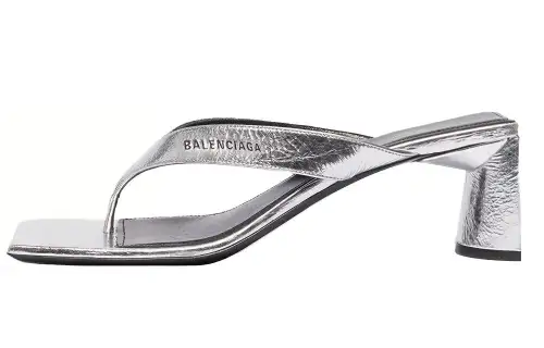 Balenciaga Double Square Sandals Silver Women's