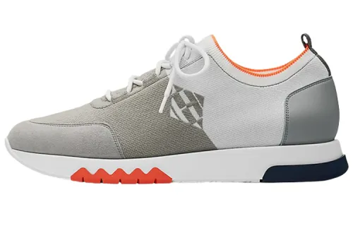 HERMES Exploit Low top Casual Shoes Men's Gray White