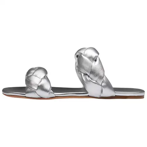MIU MIU Slide Slippers Women's Silver
