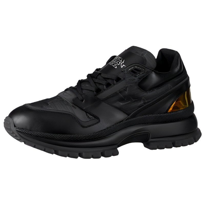 LOUIS VUITTON 2054 Spring Summer Capsule Theme Textile, Leather Low top Casual Shoes Men's Black