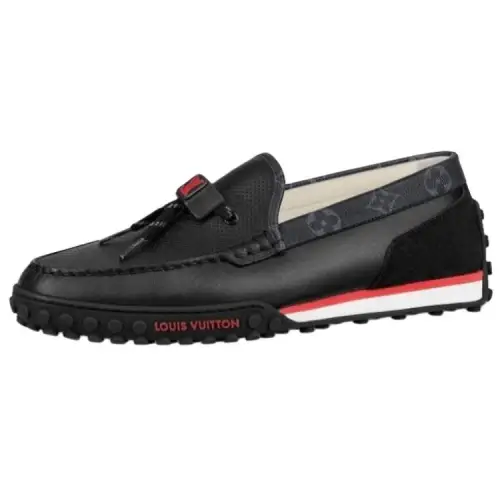 LOUIS VUITTON Racer Gommino Loafers Men's Black