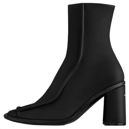 LOUIS VUITTON Berlin Cow Leather Ankle Boots 8cm Women's Black