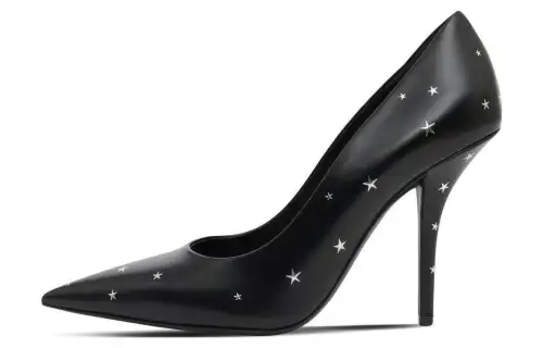 Burberry Cow Leather Slim Heel High Heels 10cm Women's Black