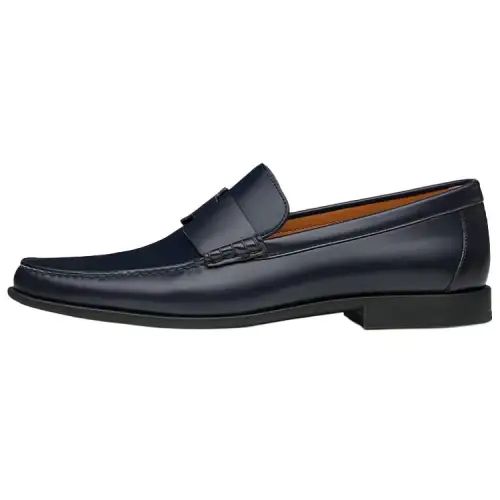 HERMES Duke Loafers Men's Marine Blue