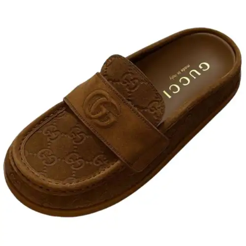 GUCCI Closed Toe Slippers Women's Brown