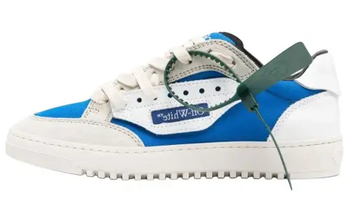 OFF WHITE Suede Low top Skateboard Shoes Women's White Blue