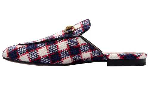 GUCCI Closed Toe Slippers Women's Blue White Red